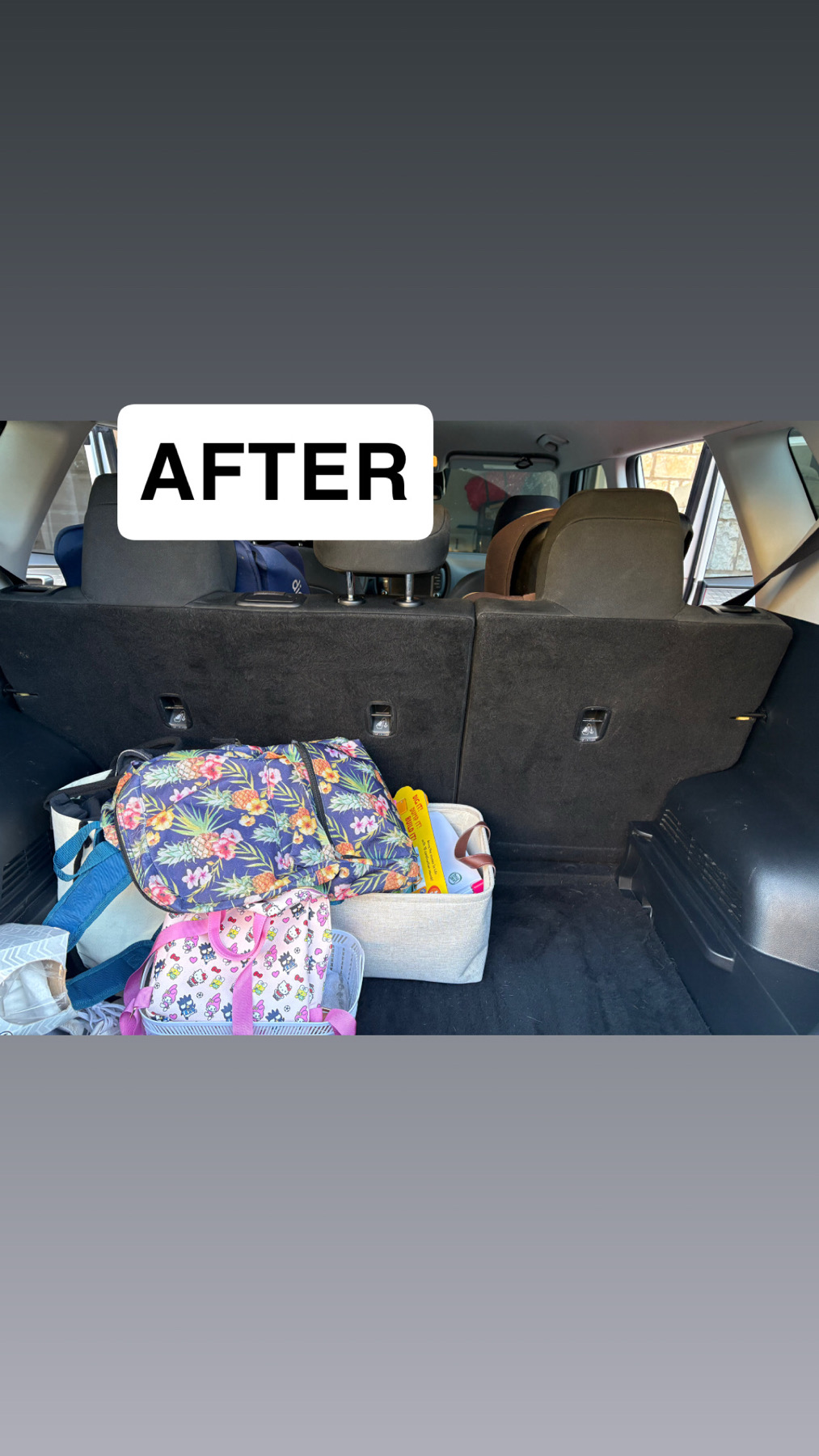 SUV cargo area vacuumed and detailed