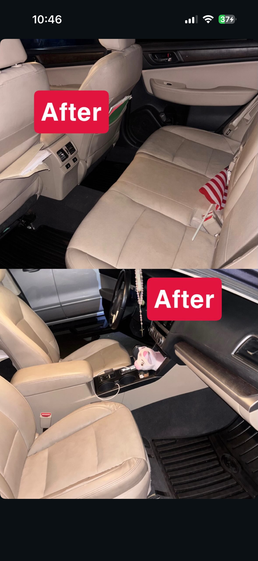 Subaru interior — front and rear detailed